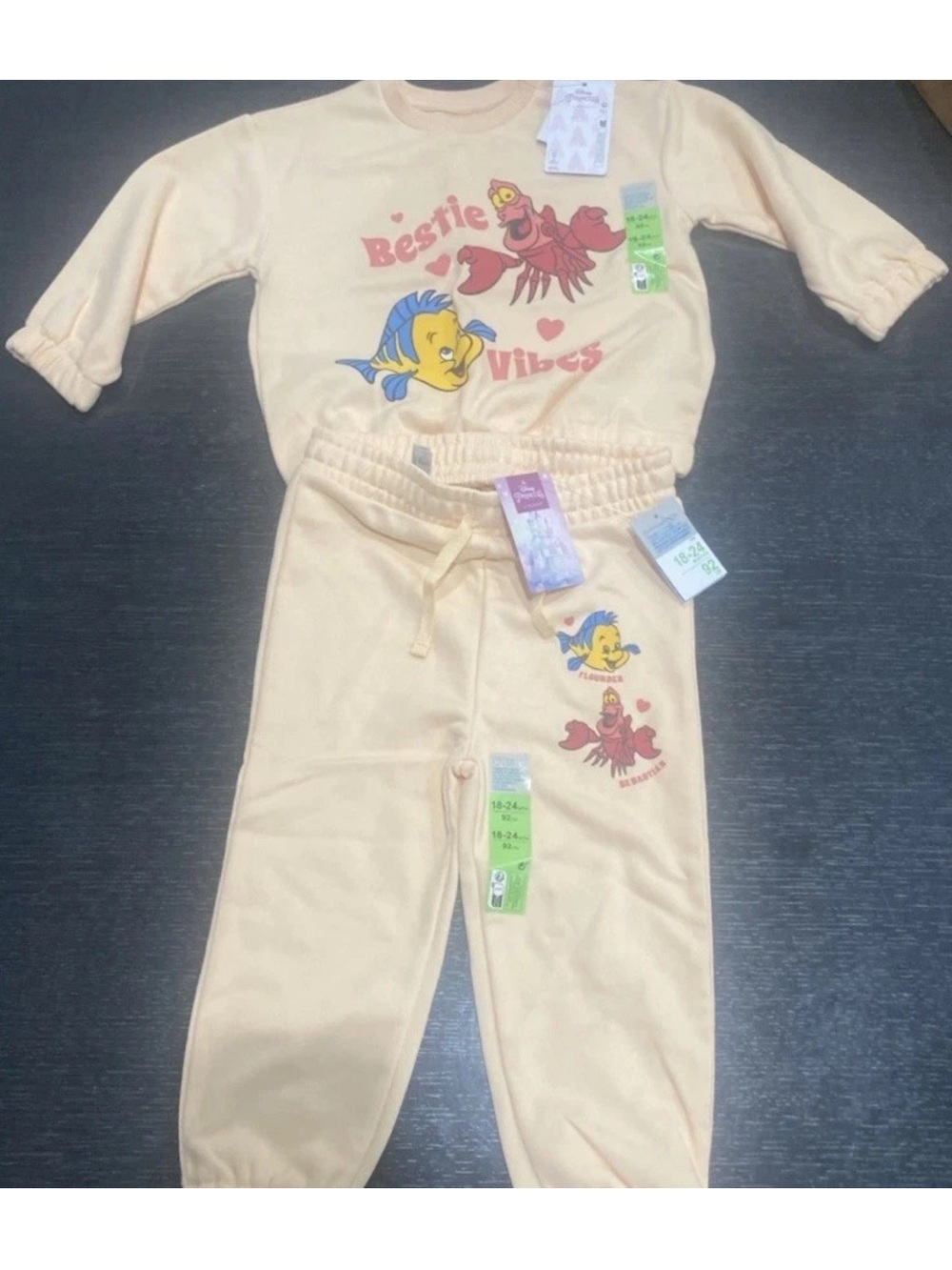 Disney Princess The Little Mermaid Primark 2 Piece Sweater Set 18-24m New